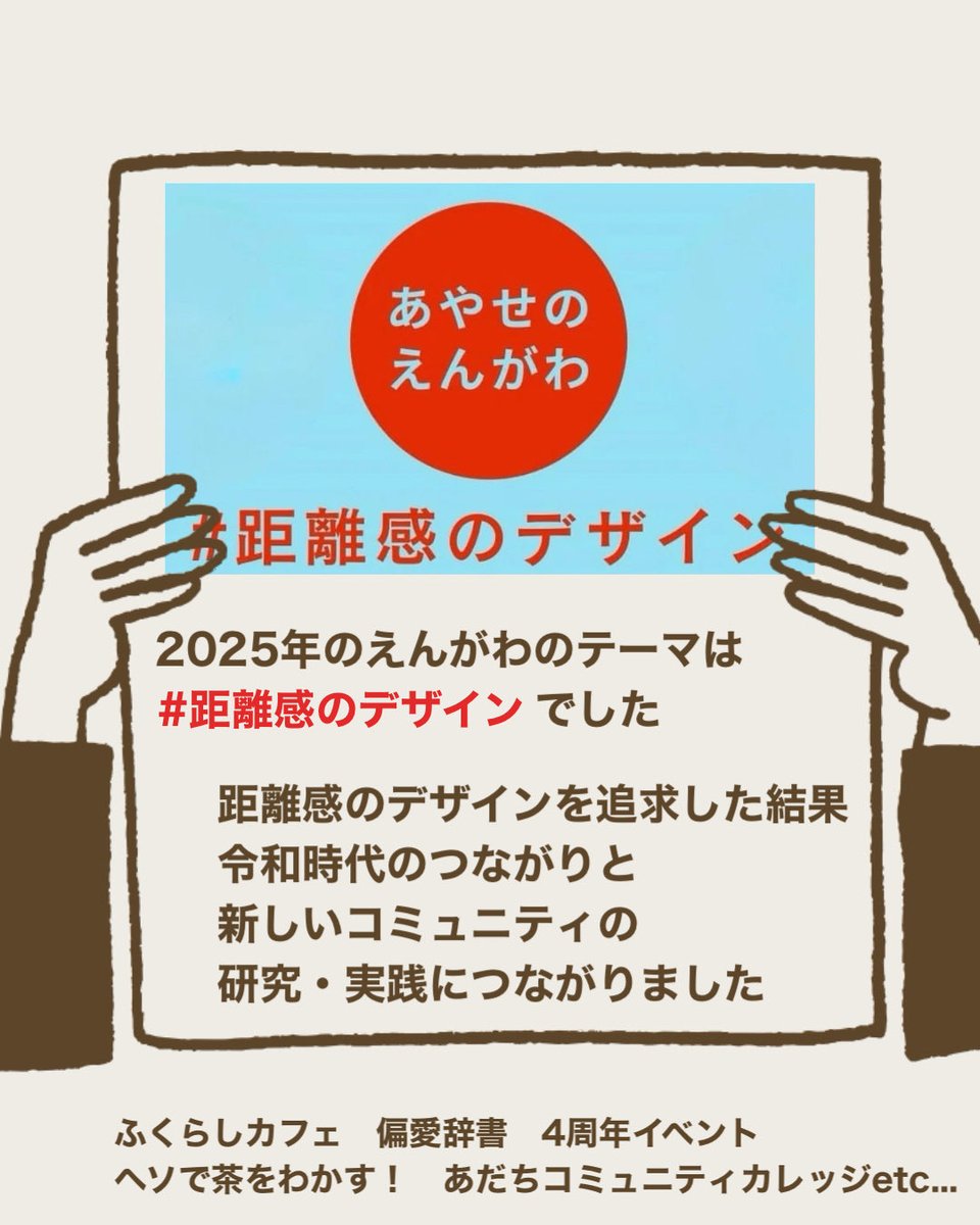 83n80z's tweet photo. 皆さま、本年も大変お世話になりました！

今年は地域の中で、ゆるいつながりが、柔らかく、自由に、のびていくような印象がありました

来年は、多くの地域の方々と一緒に、距離感をデザインしながら、つながりを育て、さらにのばしていきたいと思っています

来年もよろしくお願いいたします！ https://t.co/8YdhOGWbqZ