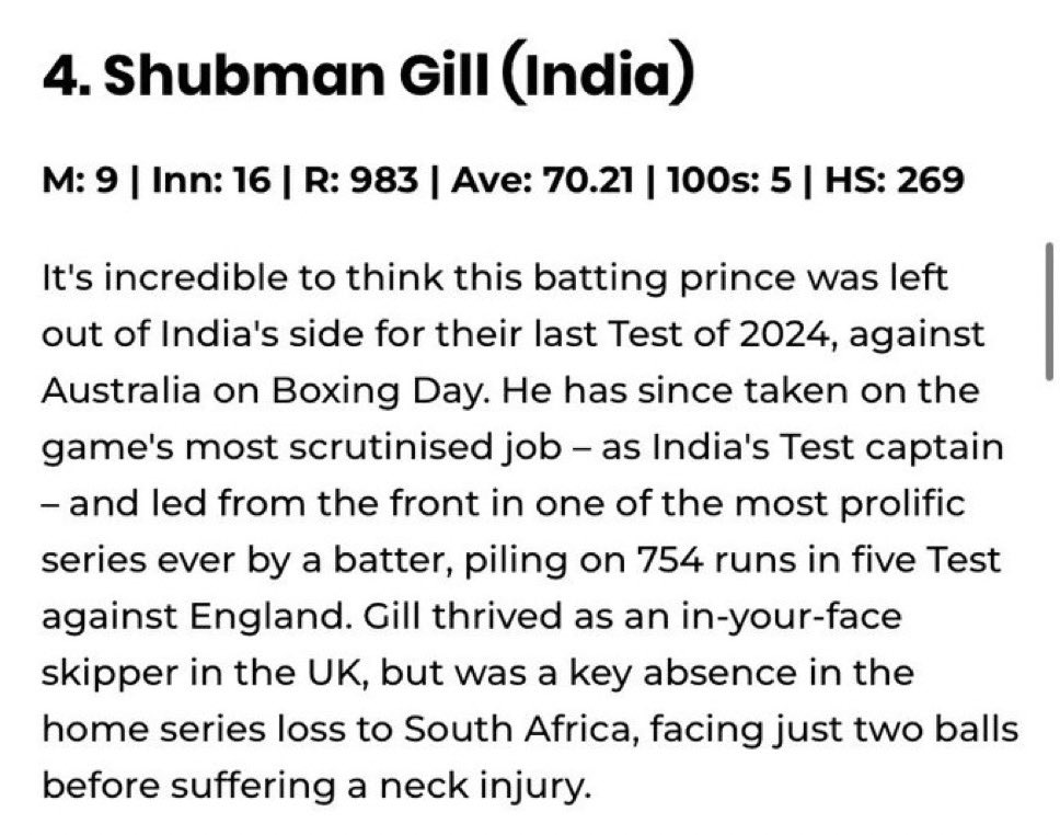 CricCrazyJohns's tweet photo. https://t.co/qYZW449nOE describes Shubman Gill's performance in Tests in 2025. 🇮🇳

- He has earned the respect of Australia. https://t.co/ncWfbI4AZY