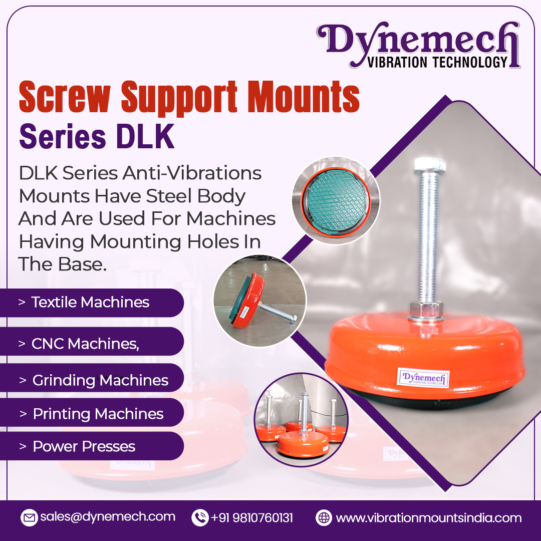 dynemech's tweet photo. Dynemech Screw Support Mounts – DLK Series
#Dynemech, #AntiVibration, #VibrationIsolation, #ScrewSupportMounts, #MachineMounts, #IndustrialMounts, #CNCMachines, #TextileMachinery, #GrindingMachines, #PrintingMachines, #PowerPress, #MakeInIndia

+91 9810760131
sales@dynemech.com https://t.co/315I2vgbPL