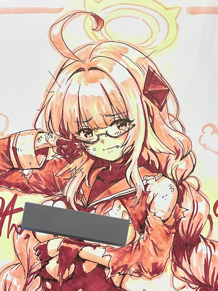 会場で描いた色紙
売れ残ったら明日置けば良いかと強気に10,000円でおいてみたらたまたまその時スペースに来ていた方が新刊セットと一緒にお買い上げしていかれました✨ 