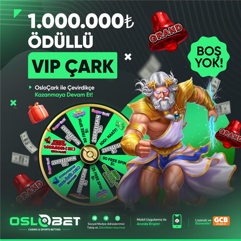 osloresmi's tweet photo. 🎯 VIP ÇARK BAŞLADI! 🎯

💎 1.000.000₺ ödüllü çarkta her dönüşte kazanmaya devam et! 💎

⚡ OsloÇark’ı çevir, sürpriz ödülleri kap! ⚡

🔥 Boş yok! Her dilimde gerçek hediye seni bekliyor! 🔥

🔗 https://t.co/m9Ea0tb87v https://t.co/lzhk1JakvD