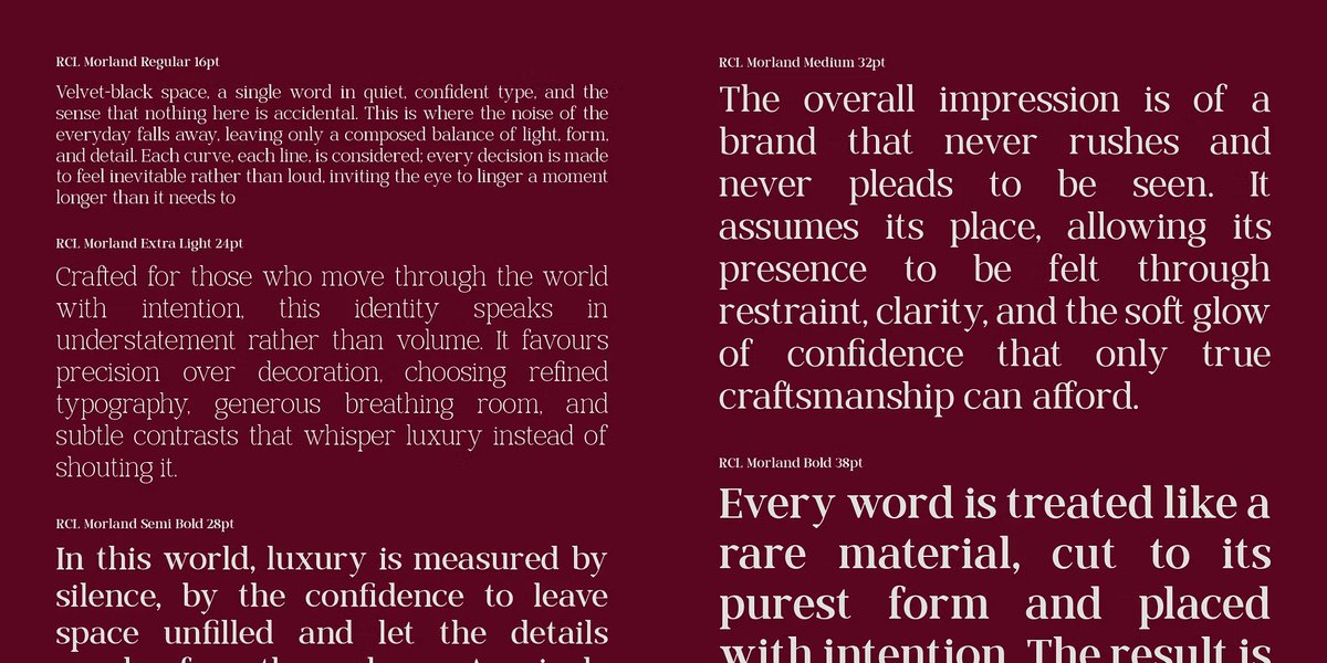fontspring's tweet image. #TypeTuesday with Morland - a display font family. This typeface has fourteen styles and was published by roomspace