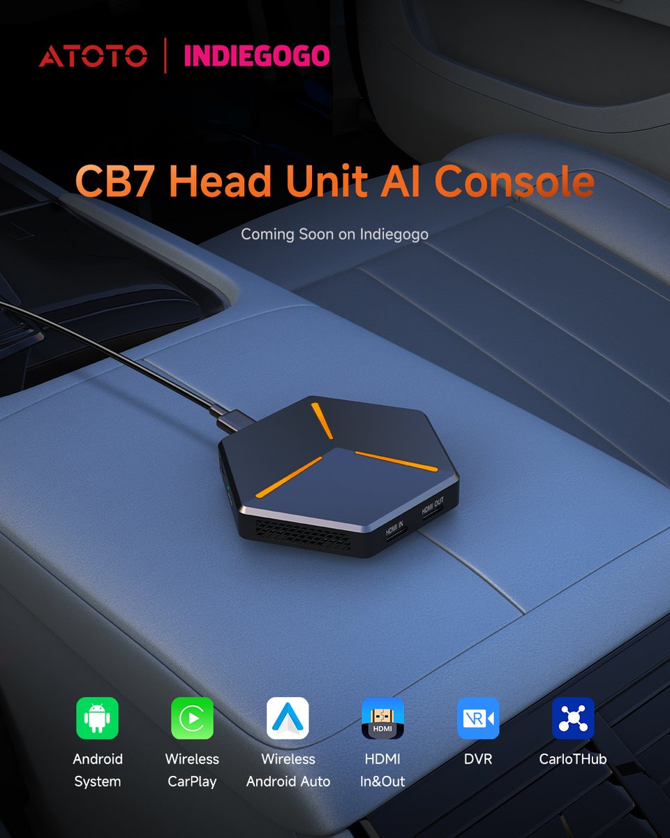 𝐂𝐁𝟕 𝐏𝐫𝐨 is launching on Indiegogo in 𝗝𝗮𝗻𝘂𝗮𝗿𝘆 𝟮𝟬𝟮𝟲.
👉 Subscribe now on 𝐈𝐧𝐝𝐢𝐞𝐠𝐨𝐠𝐨 and follow our progress!
atotodirect.net/4jewZ0E

#CB7Pro #Indiegogo #Crowdfunding #BuildWithATOTO