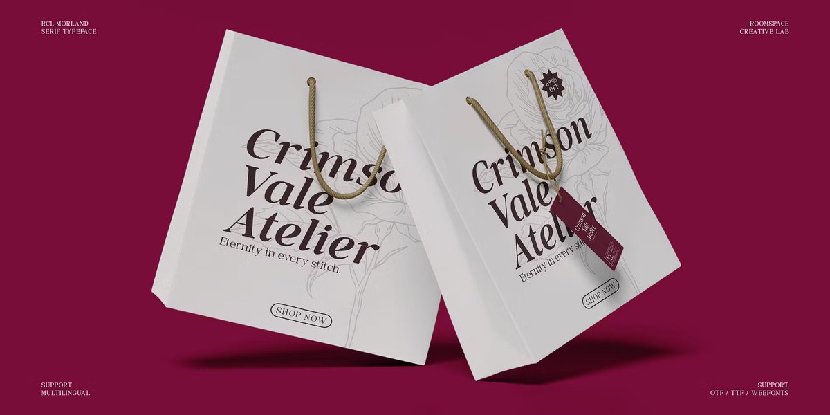 fontspring's tweet image. #TypeTuesday with Morland - a display font family. This typeface has fourteen styles and was published by roomspace