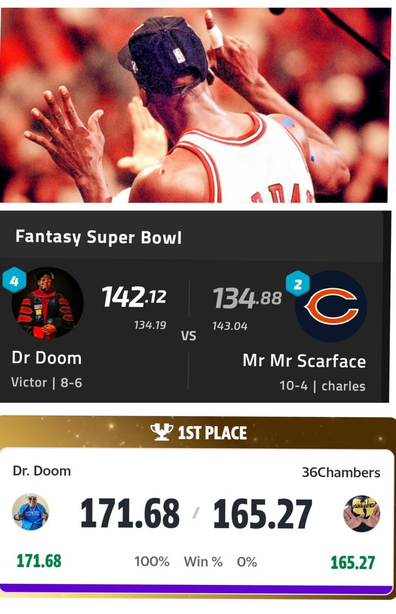 VRMII's tweet image. In my main family league of 20 years, I won my 6th ship! I beat a team with Puka, JSN, James Cook, George Pickens and withstood a 50 point game from Derrick Henry! I lost Kittle, Rashee Rice AND Lamar for the Championship game...and still pulled out the win!

For ish's and…