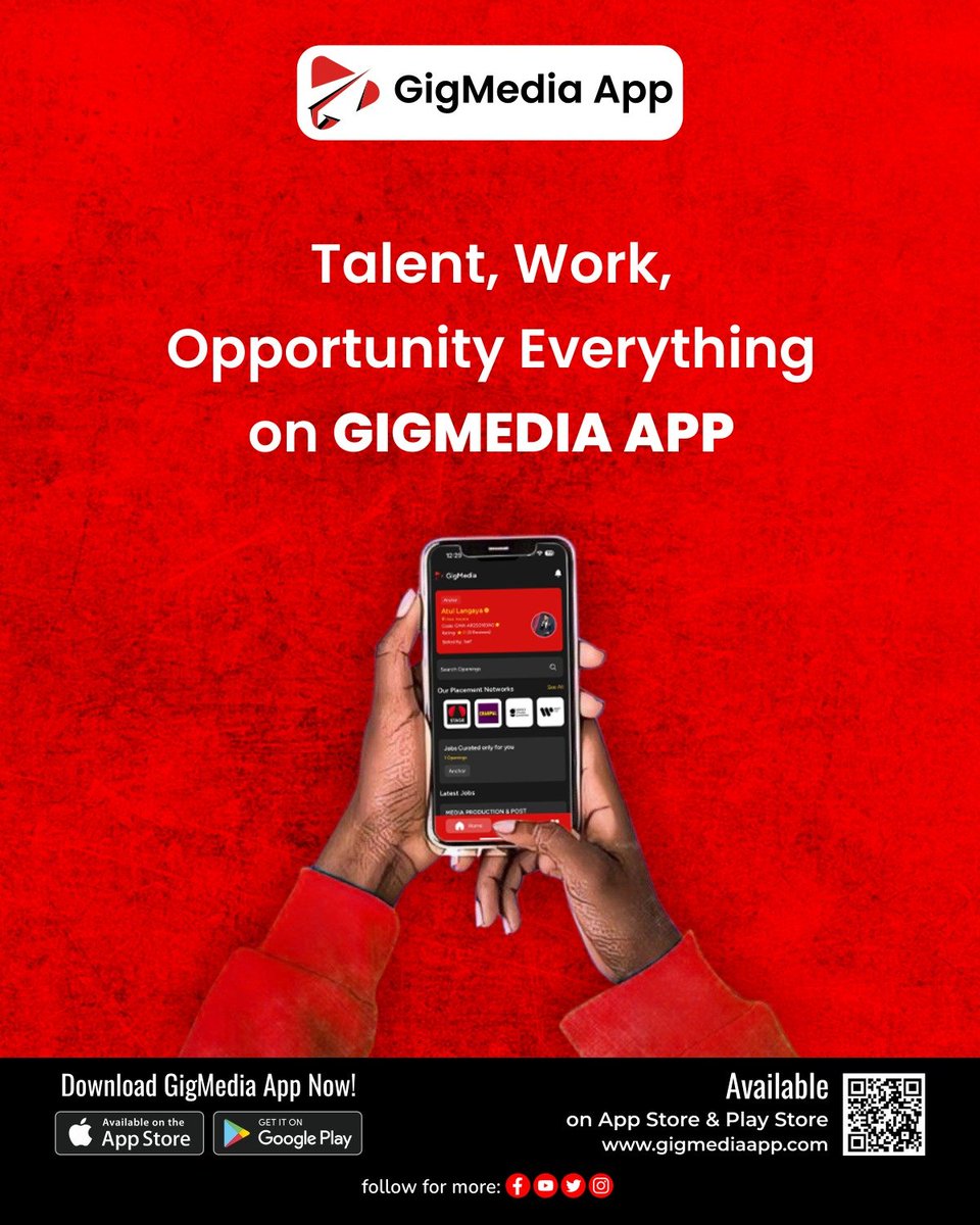 GigMediaapp's tweet image. Every talent deserves a spotlight. Find yours on GigMediaApp. Download the app now 
Link is here = admin.gigmediaapp.com/share-app
#GigMediaApp #gigmedia #artistscommunity #MediaCommunity #production