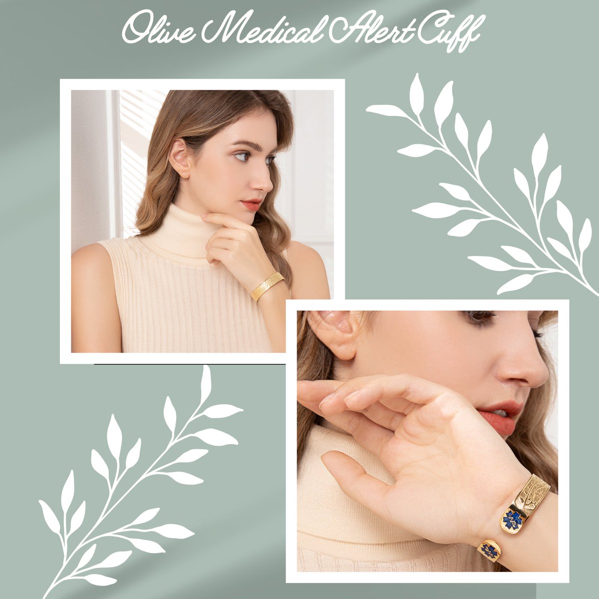 Divoti's tweet image. Elevate safety and style with Divoti’s cuff medical alert bracelets. Designed for elegance and comfort, each piece features intricate gold-tone patterns and the blue Star of Life—no clasps, just a secure fit. Perfect for those with dexterity challenges or anyone wanting jewelry…