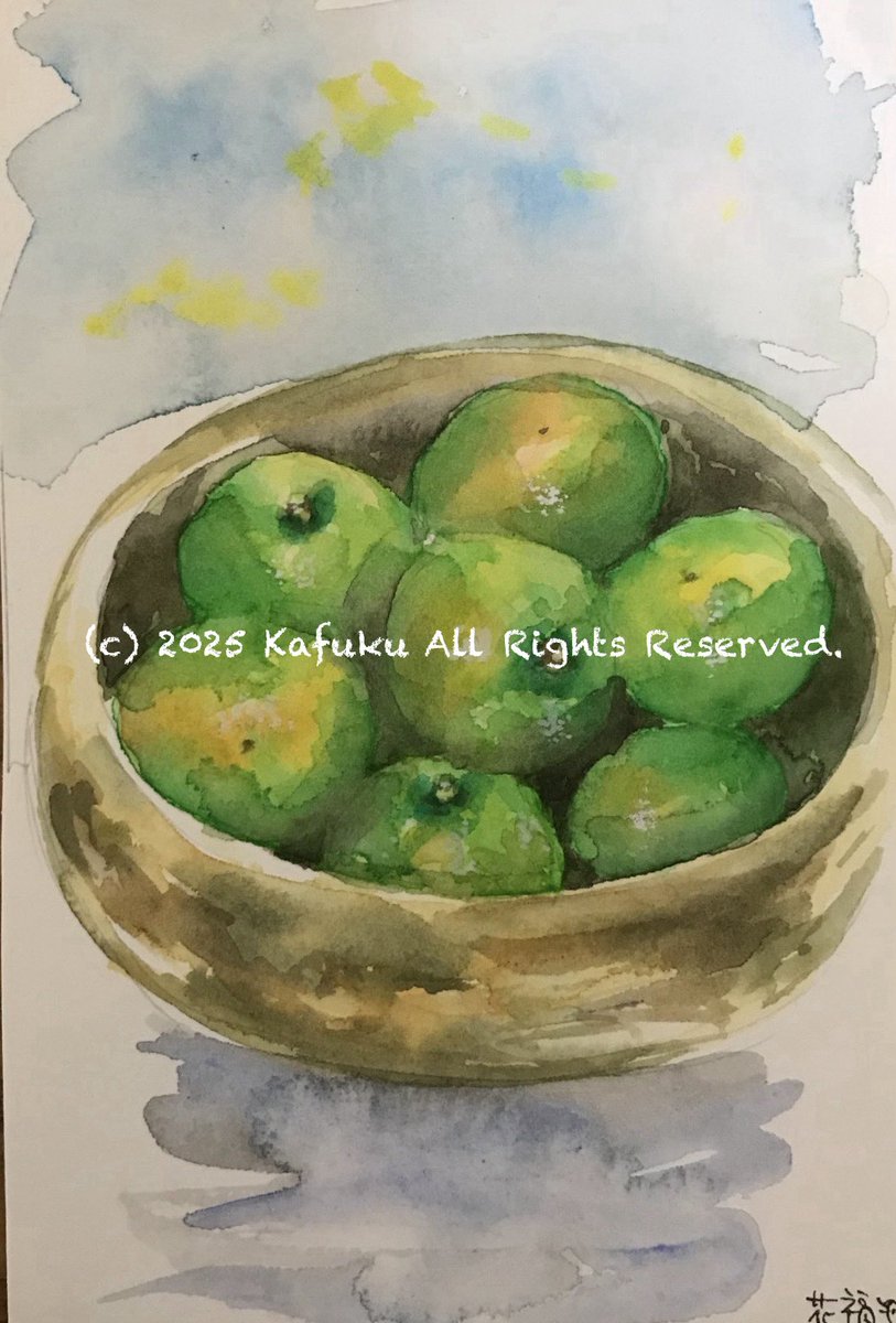 滅多に描かない静物も見て🍊🍑