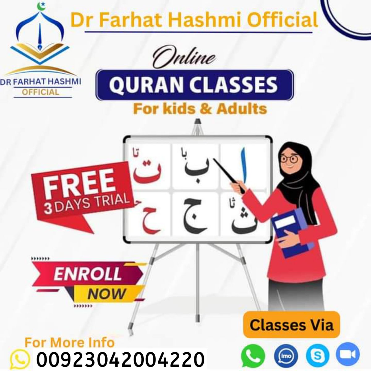 OnlineMuslimQu1's tweet photo. Asslamo alikum Welcome to Muslim Quran Online Academy. 
To all brothers &amp; Sisters, Are you looking for Online Quran Tutor for kids &amp; Sisters
Do you want your children to learn quran through our online courses ?
Can we discuss about Quran Classes for your kids? https://t.co/6s0tyupq2Q