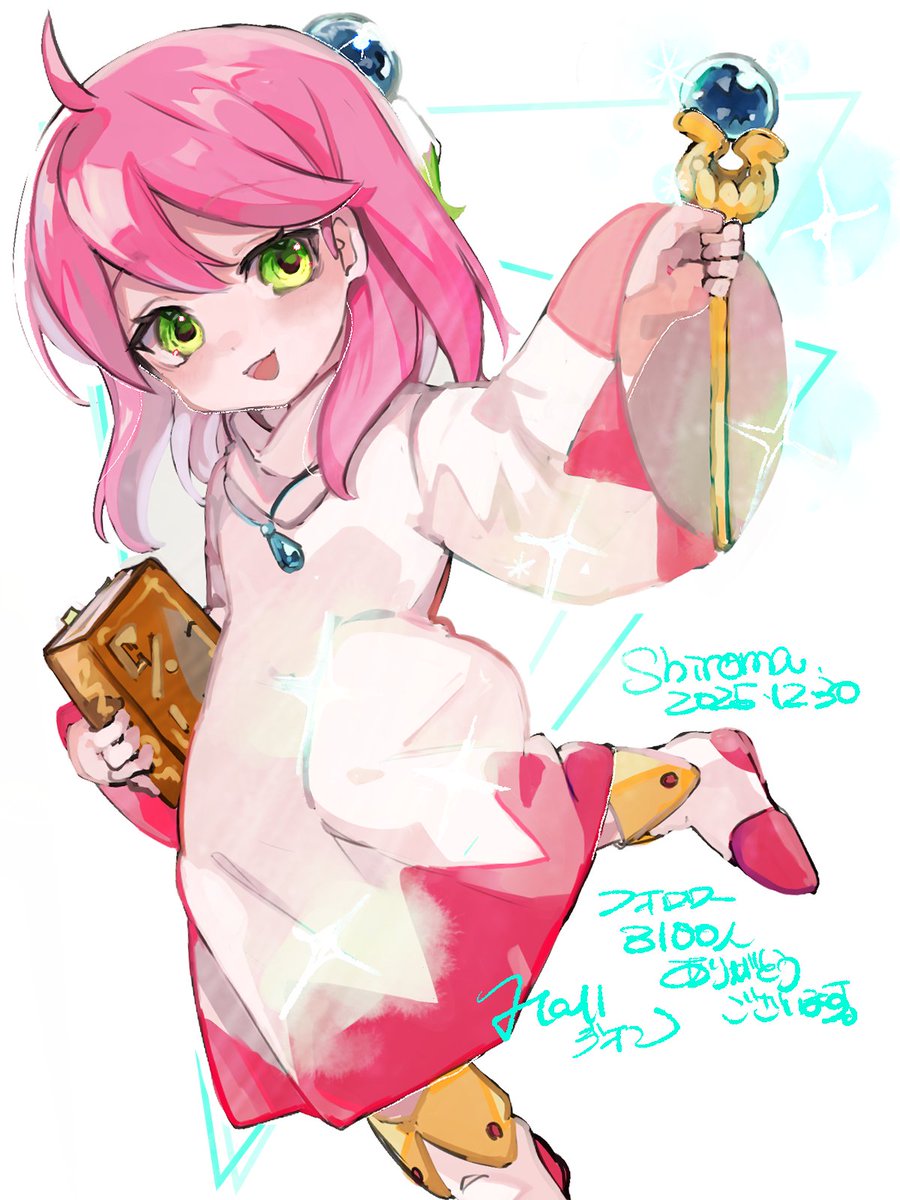 白魔道士 「今年最後の新規イラスト。しろまちゃん。 フォロワー3100人になりました。ありが」|HALLジオン＠次は夏コミのイラスト
