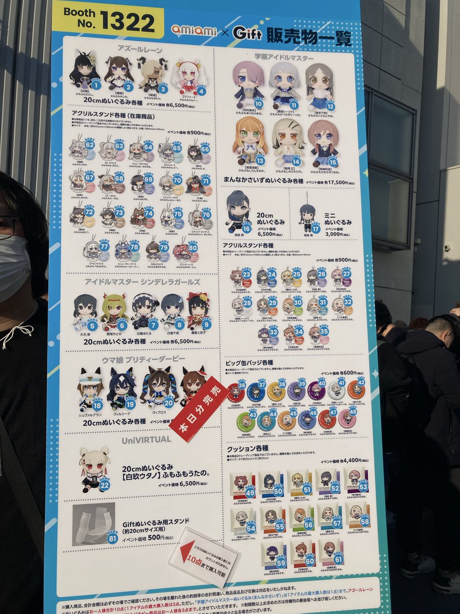 コミックマーケット107 1322. Giftブース】 1日目15時現在の完売情報