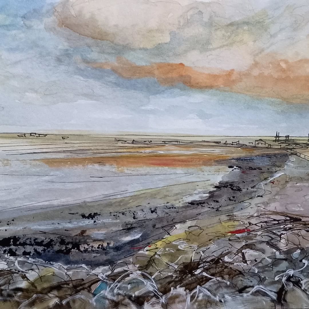 J_jjpark's tweet photo. Back on the Solway. Mixed Media painting.#art #solway https://t.co/xqYG02pCkW