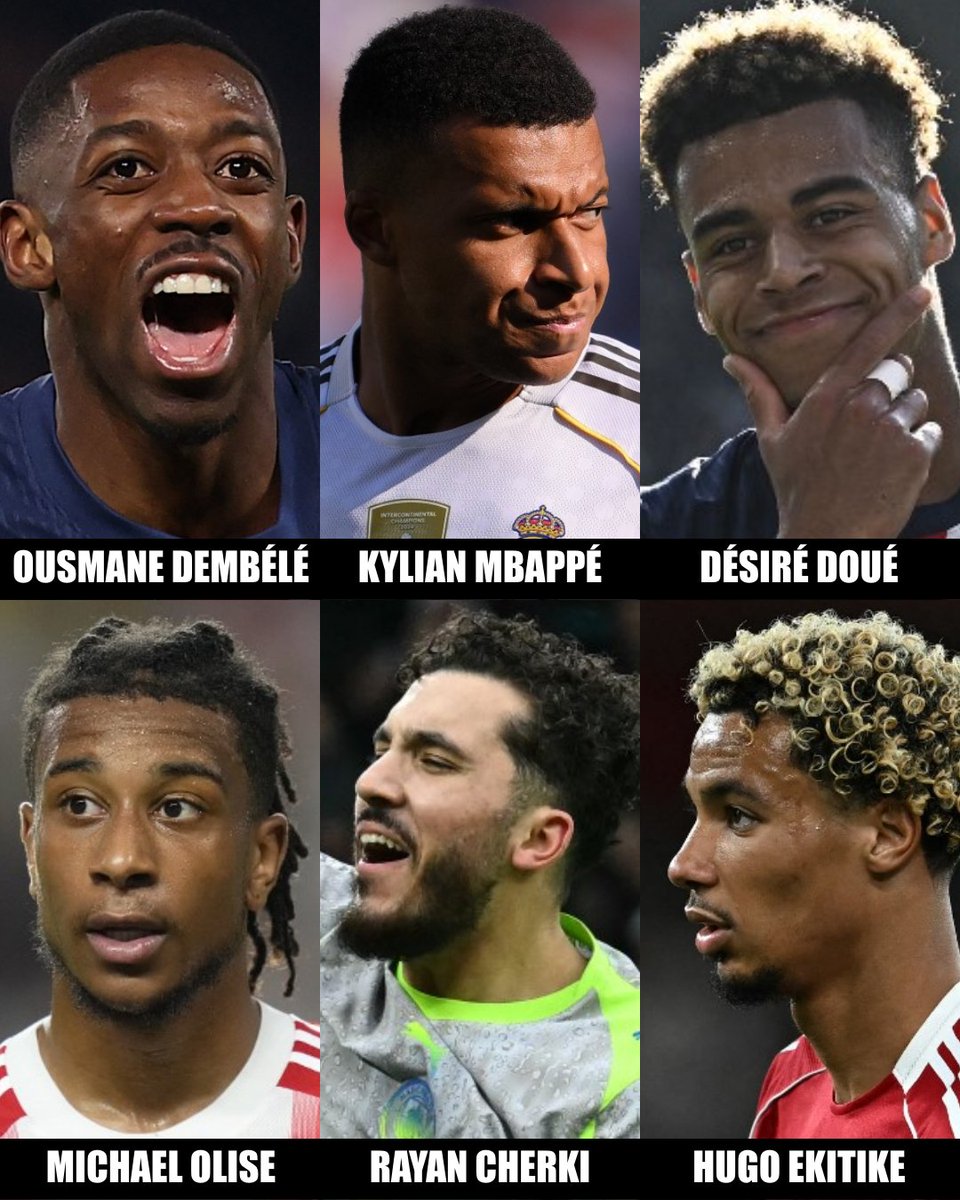 InvictosSomos's tweet image. ➤ Kylian Mbappé: es el vigente ganador de la Bota de Oro.
➤ Ousmane Dembélé: es el vigente ganador del Balón de Oro.
➤ Désiré Doué: es el vigente ganador del Premio Golden Boy.
➤ Rayan Cherki: es el vigente líder de asistencias de la Premier League.
➤ Michael Olise: es el…