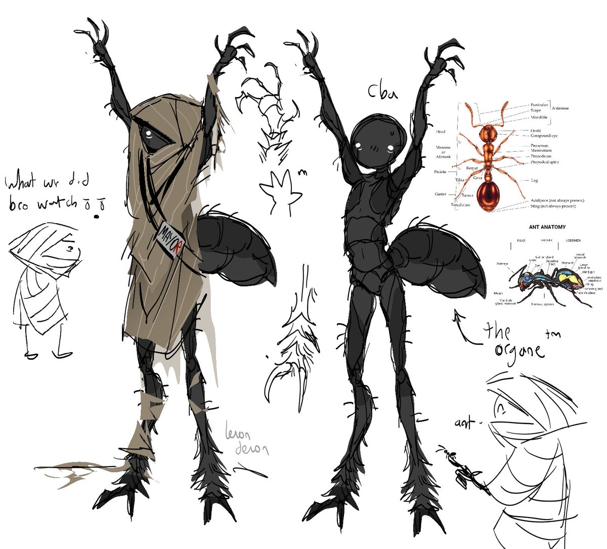 lenondenonn's tweet image. Hes so ugly its wonderful - i tried sorta basing anatomy off an actual ant as thats what i hc him to be most similar to 🐜 🐜 uglyyyyyyyy icky icky ew ew ew