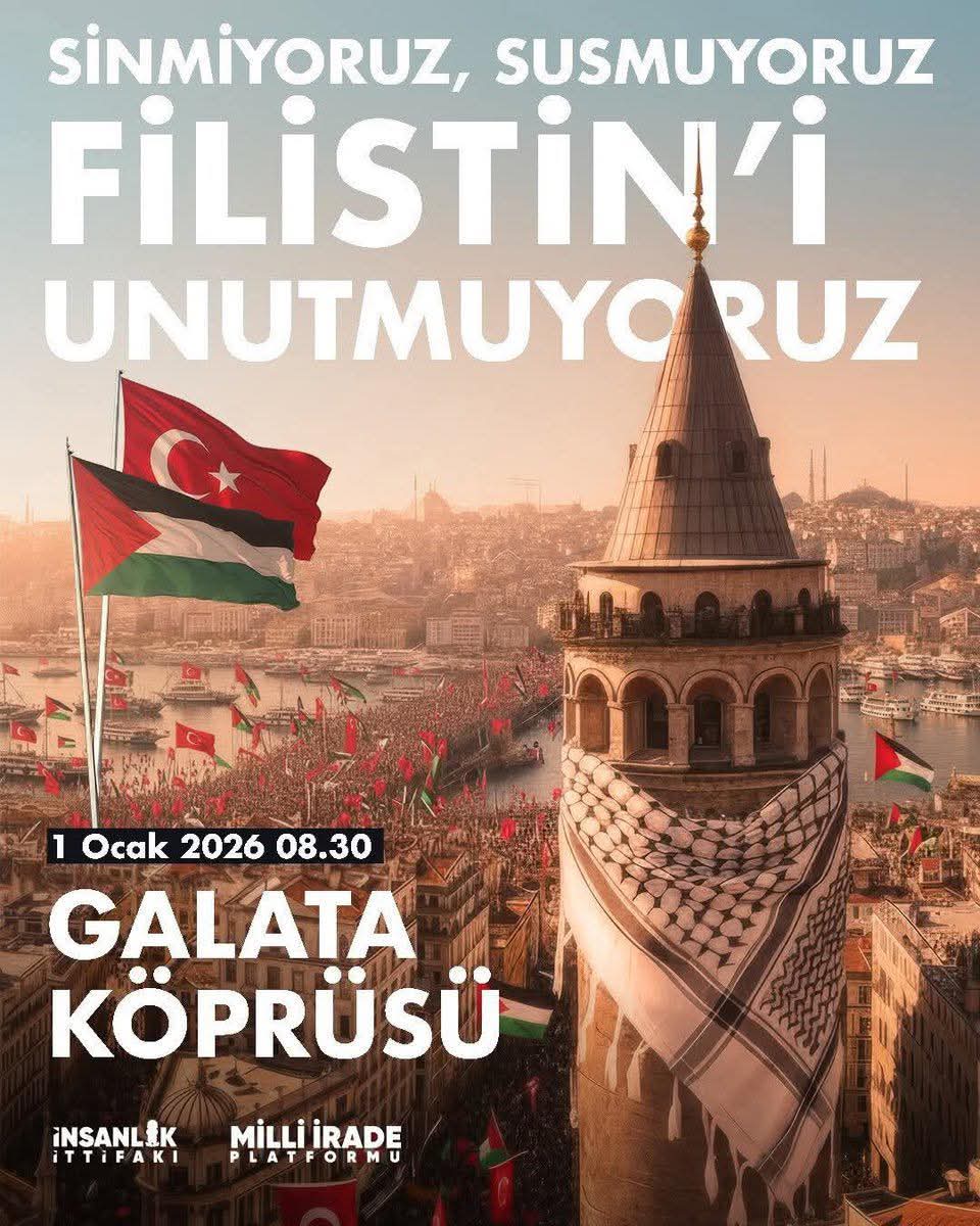 haneidergi's tweet photo. Unutmuyoruz! Unutturmuyoruz! 🇵🇸

Hane Dergi olarak 1 Ocak’ta Galata Köprüsü’ndeyiz. Ya siz?

#hanedergi #Filistin #Gazze #Kudus
#Palestine #Gaza #Quds #Dünya
#gunaydin #istanbul https://t.co/YBaimfQp4E