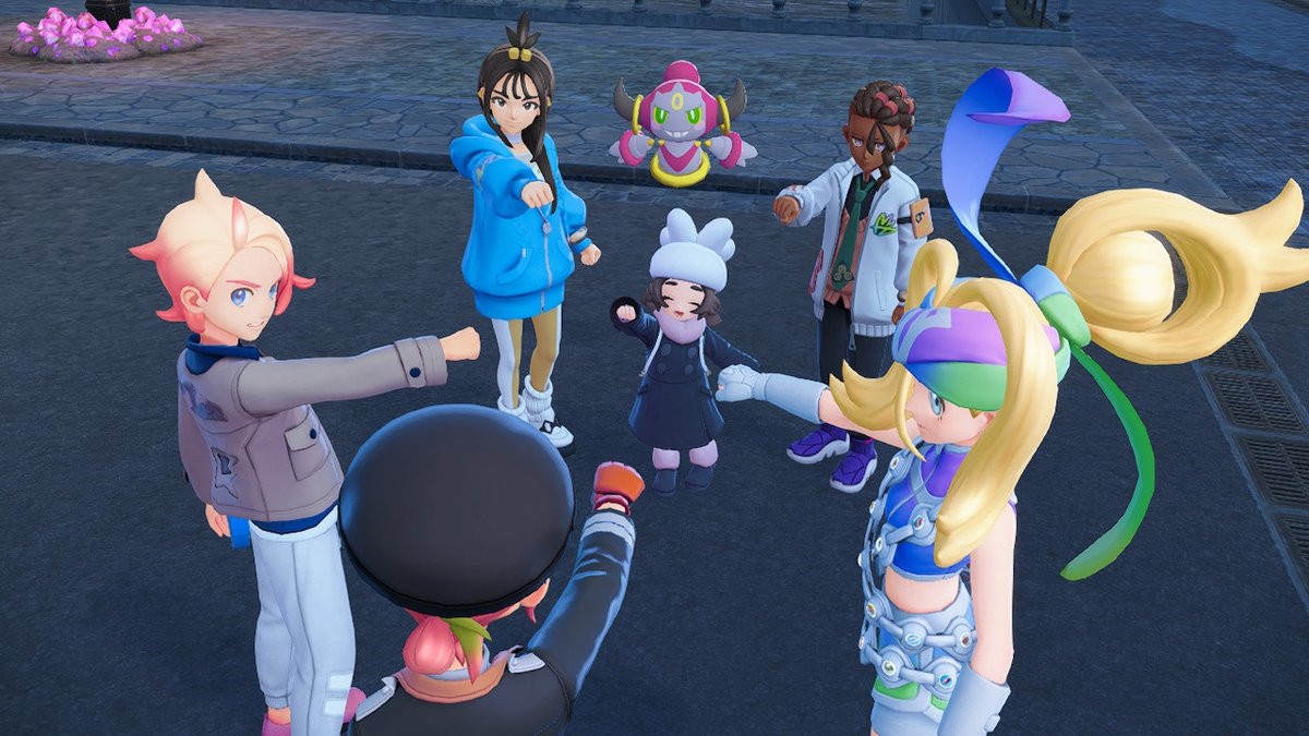 その後はMZ団の皆とグータッチして→引いた視点になって→タワー上空の