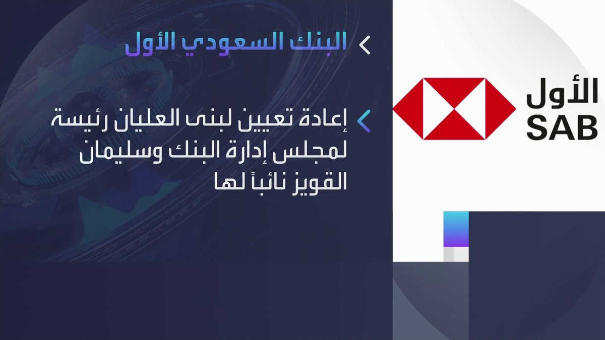 البنك السعودي الأول يعين لبنى العليان رئيسا لمجلس الإدارة وسليمان القويز نائبا افتتاح الأسواق _Business 