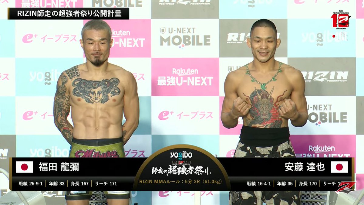 【超希少】RIZIN ライコレリアルカード　福田龍彌　安藤達也　2枚セット