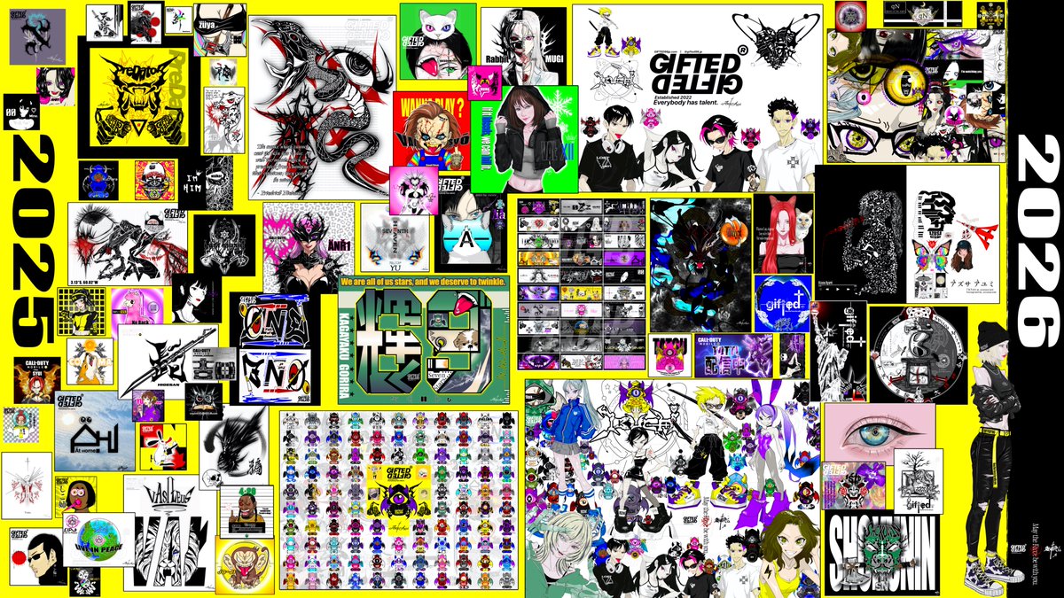 2025年ありがとうございました！
自分の好きな事が沢山の人に届いて最高の一年でしたᝰ✍🏻🧠

依頼をくださった方はもちろん
見てくれた方、反応や言葉をくれた方、
絵や配信を通して関わってくれた全ての人に感謝です！

愛に溢れた一年を本当にありがとう❤️‍🔥
良いお年を！
May the Force be with you🧘‍♂️