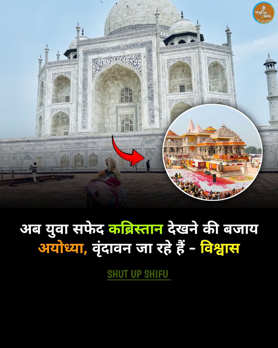 REAL___HINDUVT's tweet photo. अब युवा सफेद ताजमहल को देखने की बजाय अयोध्या, वृंदावन जा रहे हैं - कुमार विश्वास https://t.co/p4idgNI5p2