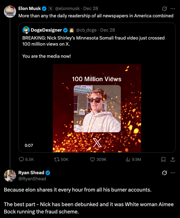 RyanShead's tweet image. Elon Musk is a direct threat to Americans and our National Security.