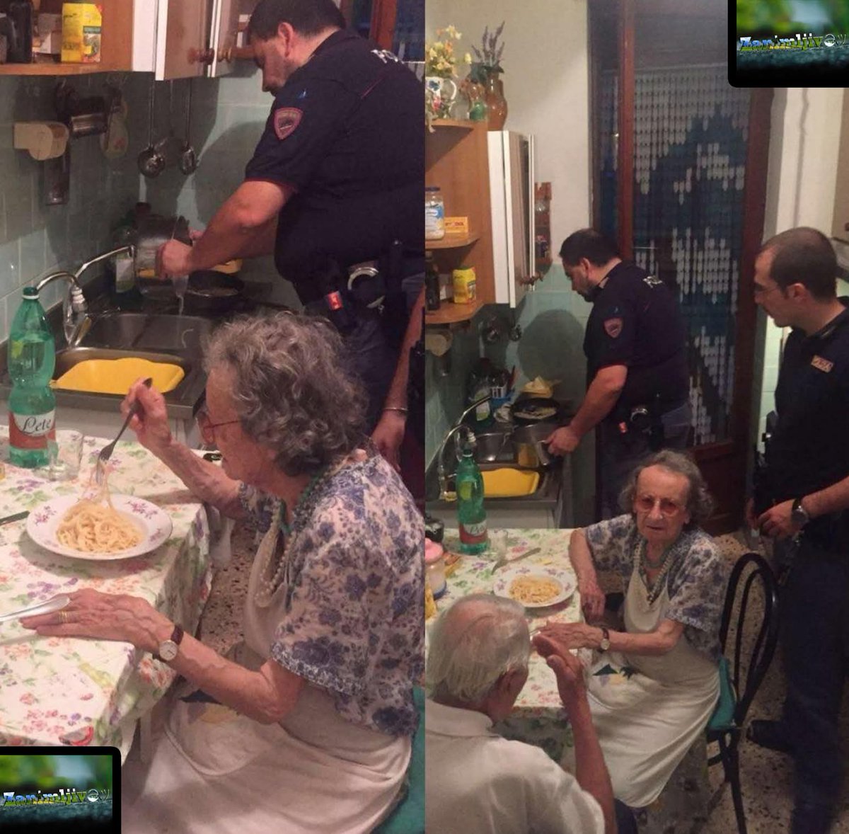 U Firenci, u Italiji, 87-godišnja žena pozvala je policiju plačući jer nije jela ceo dan nakon što njena negovateljka nije došla.

Kada su policajci Antonio i Đuzepe stigli, zatekli su je samu i gladnu. Umesto da odu, odlučili su da joj skuvaju topao obrok, Ravioli u sosu❤️❤️❤️❤️
