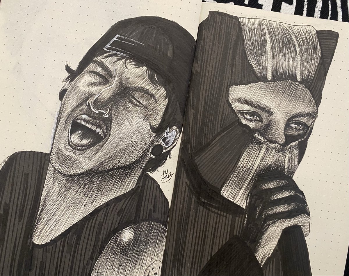 waabart's tweet photo. All my TØP sketches (so far 👀) all done within 2 months 😮‍💨

#TØP #twentyonepilots #cliqueart @twentyonepilots @tylerrjoseph @joshuadun https://t.co/pCDOHoEt26