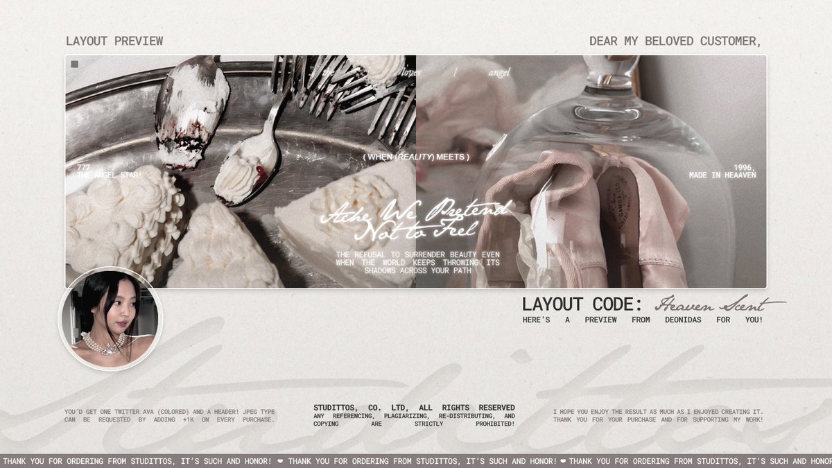 Studittos's tweet image. Help me to RT/REPOST this?

Selamat siang! Aku membawa 4 katalog layout yang mau aku re-introduce, boleh tolong ospeknya? Jika ada kesamaan dengan BA lain, boleh tolong langsung DM aku secara baik-baik, ya! More details cek ALT!

Thank you so much! 🤍

#ZONAUANG #ZONABA #ZONABU