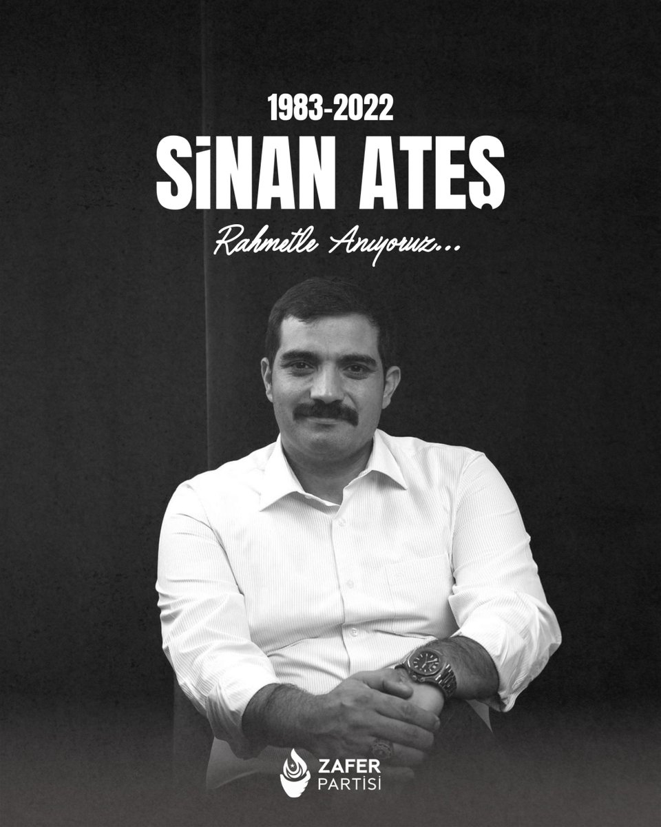 zaferpartisi's tweet photo. 30 Aralık 2022 tarihinde Ankara’da hain bir saldırı sonucu şehit edilen Ülkü Ocakları eski Genel Başkanı Sinan Ateş’i saygı ve rahmetle anıyoruz. https://t.co/LGdtdaS7QP