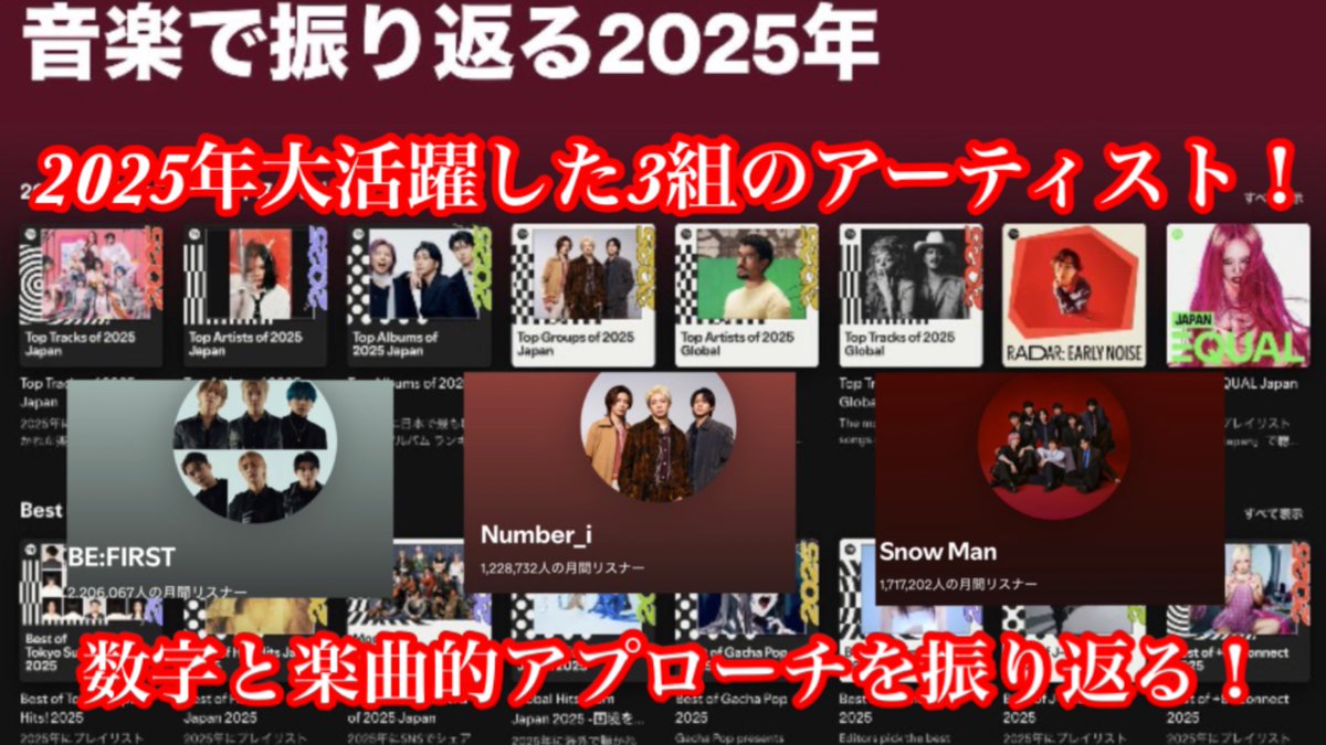 teun2929's tweet photo. ファン必見！【Number_i Snow Man BE:FIRST 】 2025年大活躍した3組のアーティストを数字や音楽的アプローチで振り返ろう！

https://t.co/WNfuAHBxso

#Number_i

#SnowMan

#BEFIRST https://t.co/eZeGcMgZXA
