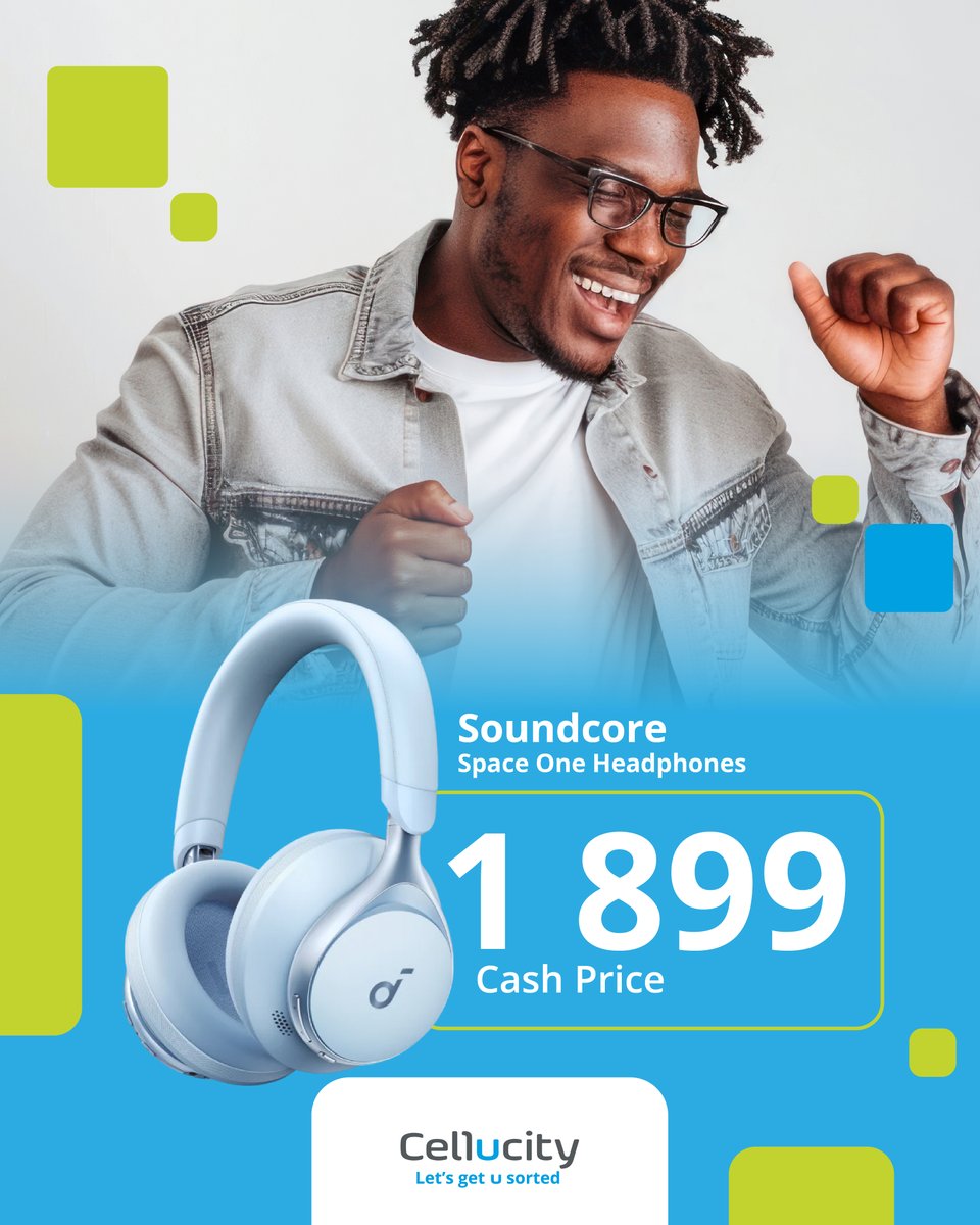 🎧 Block the noise. Feel the sound.
Soundcore Space One ANC Over-Ear Bluetooth Headphones
🔋 Up to 40h battery | 😌 All-day comfort
🔥 Now R1899
👉 Buy now: bit.ly/4joU2pU

#Cellucity #Soundcore #ANC #TechDeals #Headphones