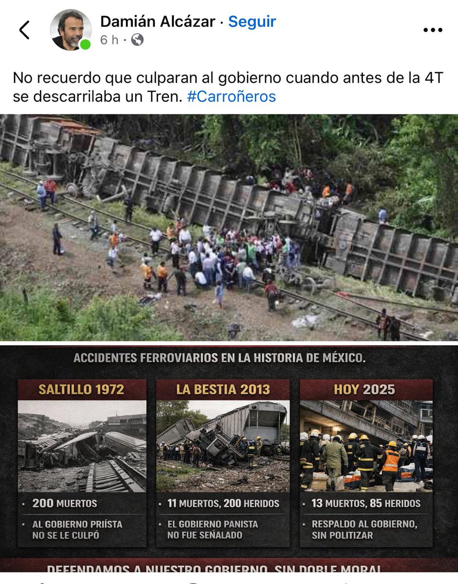 Gracias a <a href="/DamianAlcazar/">Damian Alcazar</a> los mexicanos podemos confirmar que fue mejor constructor de ferrocarriles #PorfirioDiaz que #LopezObrador pues con más de un siglo de diferencia en su construcción el Tren Peregrino duró operando 66 años y el #Interoceánico solo 2.