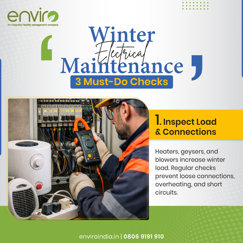 enviro_india's tweet image. Avoid winter power failures! Ensure your electrical systems are load-ready and moisture-protected. Stay reliable.

#PreventiveMaintenance #RiskManagement #MaintenanceTips #WinterSafety #Enviro #BuildingMaintenance #FacilityManagement #IntegratedFacilityManagementServices #IFMS