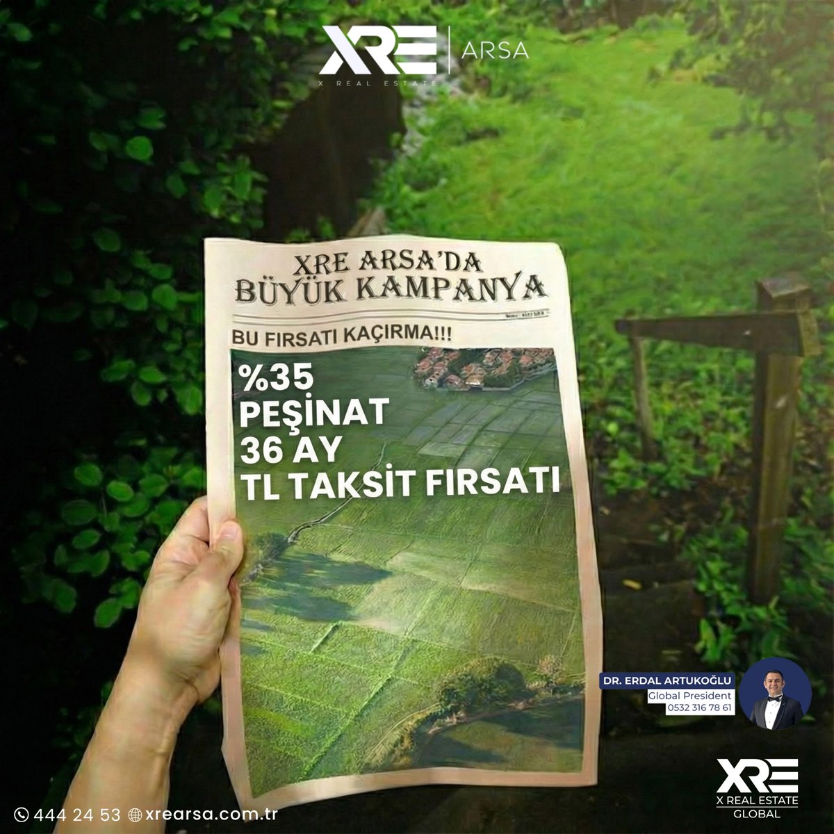 Toprağa yapılan yatırım, geleceğe yapılan yatırımdır. 🌱

XRE ARSA’da büyük kampanya Devam Ediyor!
🔹 %35 peşinat
🔹 36 ay TL taksit imkânı
🔹 Güvenli, planlı ve yüksek potansiyelli arsa yatırımı

Bu fırsatı kaçırmayın, kazançlı bir geleceğe bugünden adım atın.

📞 444 24 53
🌐