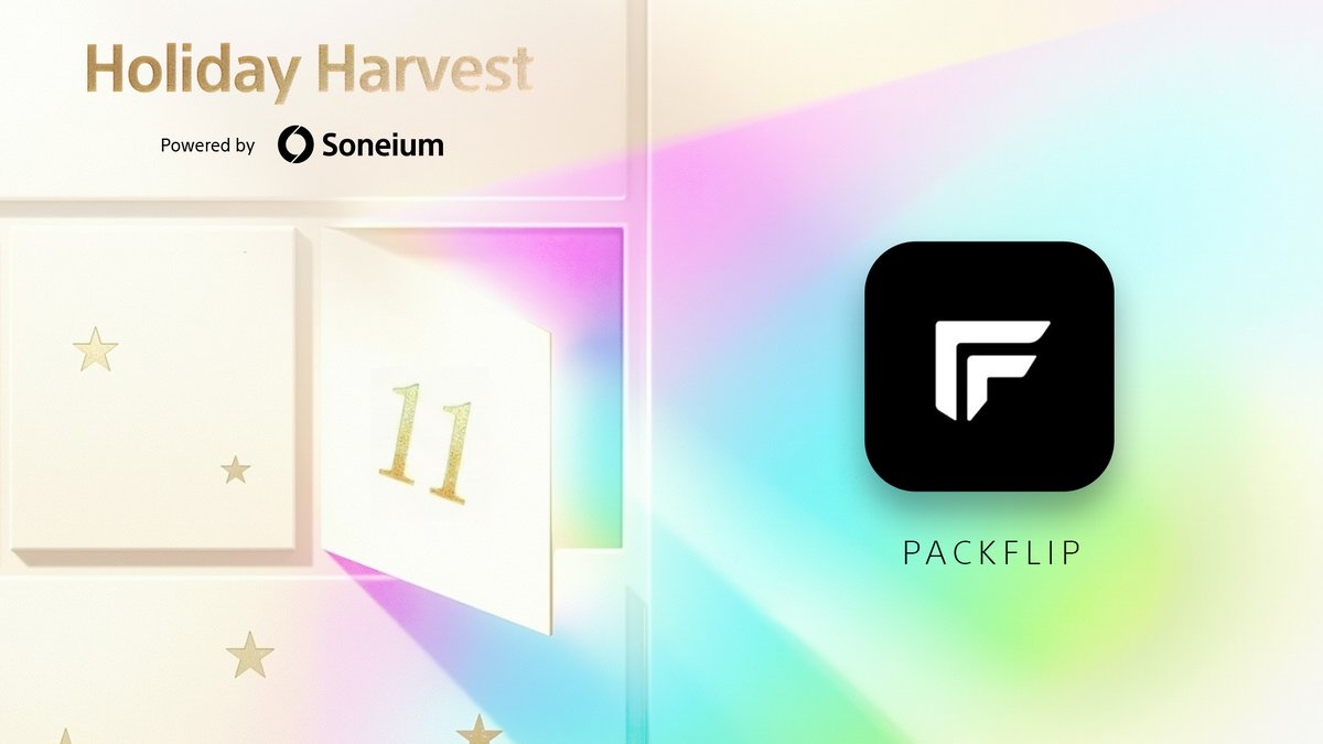 🎄✨ Holiday Harvest: <a href="/packflipNFT/">packflip</a> by <a href="/SonovaNFT/">Sonova💿</a> ✨🎄

Pack Flip is bringing the excitement of Pokémon card collecting to Soneium. Mint cards, earn raffle tickets, and compete for incredible prizes including a rare Pokémon card worth up to $500. The more you mint, the better your