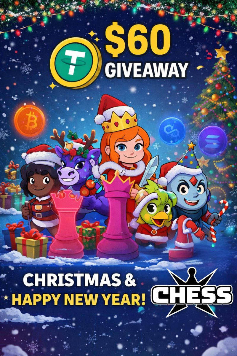 ChessX Christmas and New Year Giveaway 🎄 🎁  

To celebrate the festive season, the ChessX team is giving back to our amazing community with a $60 USDT giveaway! 💰 🎉  

Four lucky winners will each receive $15 USDT! 🤑
This is our way of showing gratitude to everyone who