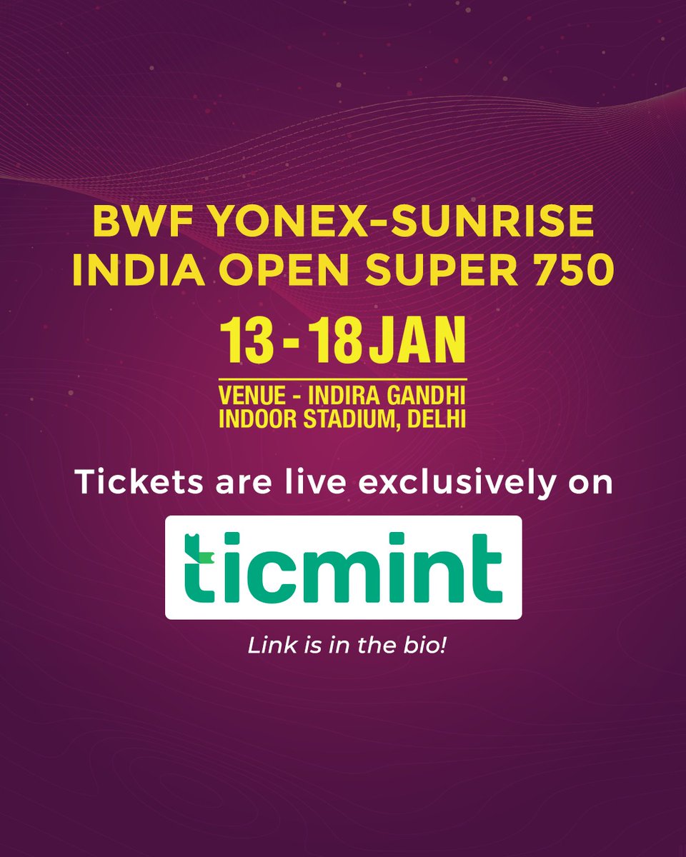 BAI_Media's tweet image. The Glorious Path of BWF Yonex‑Sunrise India Open 2026 🔥🏸

The illustrious journey of BWF Yonex‑Sunrise India Open 2026 traces the tournament’s evolution from its inaugural edition in 1973 to the prestigious BWF World Tour Super 750 event of 2023, culminating in the upcoming…