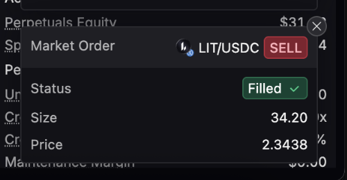 Had these many Lighter points just by trading on the platform.
Consistency matters.

Got 34.2 $LIT from the airdrop 🚀
Honestly a great cook if you farmed it properly.
Thanks <a href="/Lighter_xyz/">Lighter</a>  🔥