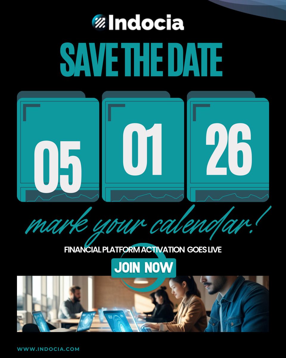 indocia_'s tweet image. 📅 SAVE THE DATE — THE FUTURE GOES LIVE

Something powerful is coming.
On 05·01·26, Indocia officially activates its financial platform — unlocking a smarter, faster, and more secure way to experience digital finance.
🚀 This isn’t just a launch. It’s a shift.
🔐 Built for trust.