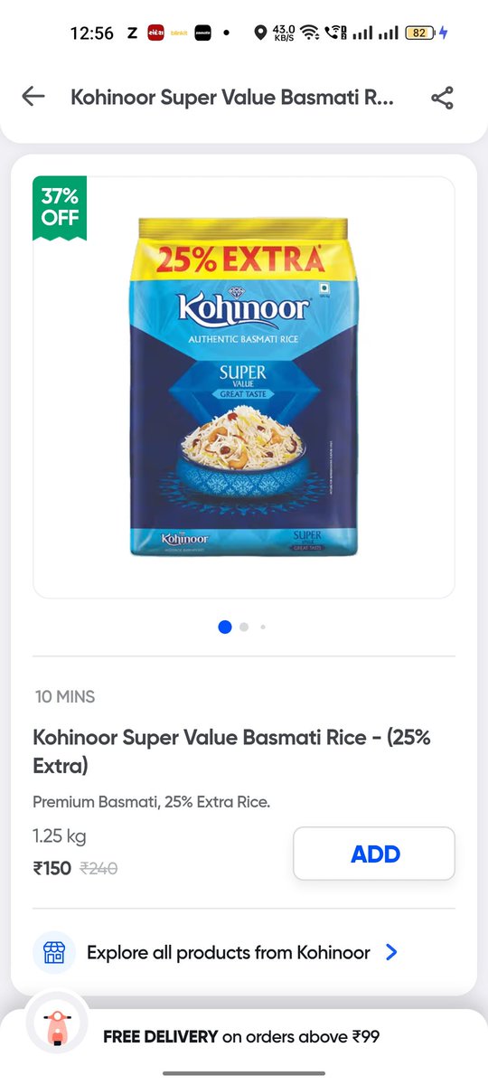 anal_joshi's tweet photo. @dealztrendz Swiggy instamart is selling Rs.150 with 1.25 kg https://t.co/JUMcIEI4t8