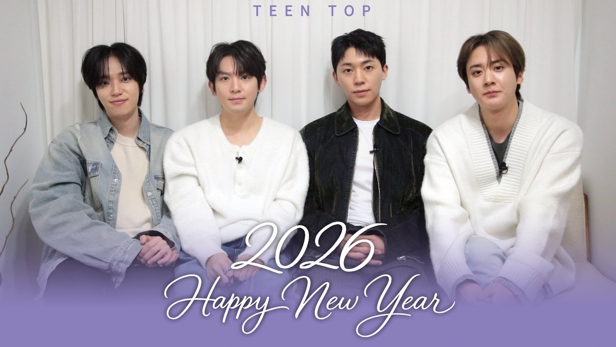 TEEN_TOP's tweet image. [🎥] TEEN TOP(틴탑) | 2026년 새해 인사(Happy New Year 2026)

🔗 youtu.be/GxdabljAHys 

#TEENTOP #틴탑