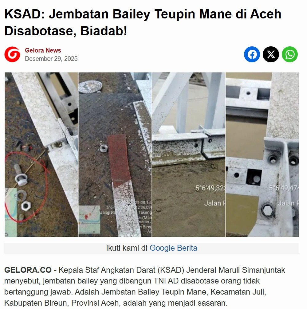 Guys, angkatan bersenjata hadir memulihkan jalur distribusi pasca musibah.
Pengabdian Tanpa Batas