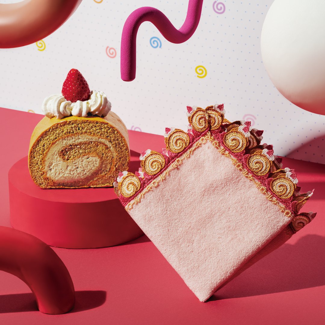 【新品未使用】近沢レース　シーズンタオルハンカチ　ロールケーキ＆ハナミズキ　5枚 近沢レース店のシーズンタオルハンカチが入荷しました。 ・ロール