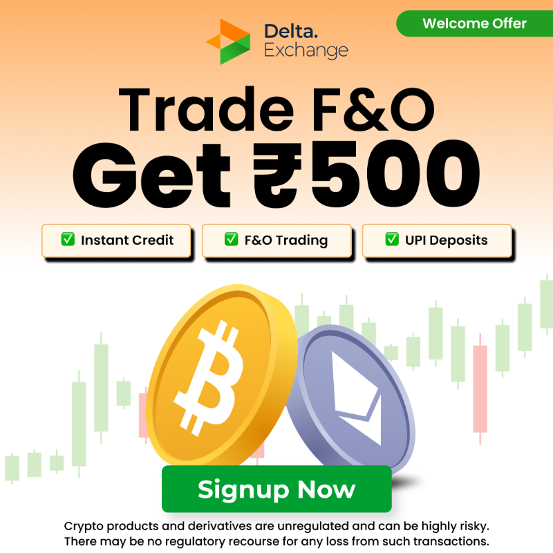 Delta_Exchange's tweet photo. Complete KYC. Trade. Get ₹500 welcome reward.