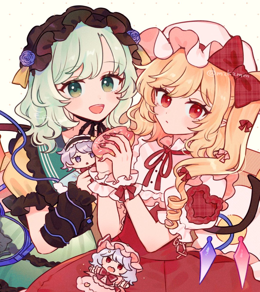 フランドール・スカーレット ,古明地こいし ,レミリア・スカーレット 「」|もずくず🐘例大祭う34bのイラスト