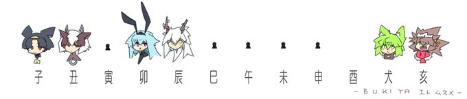 うちのOC干支娘進行表。こっから先はまだ未デザインばっかか。 