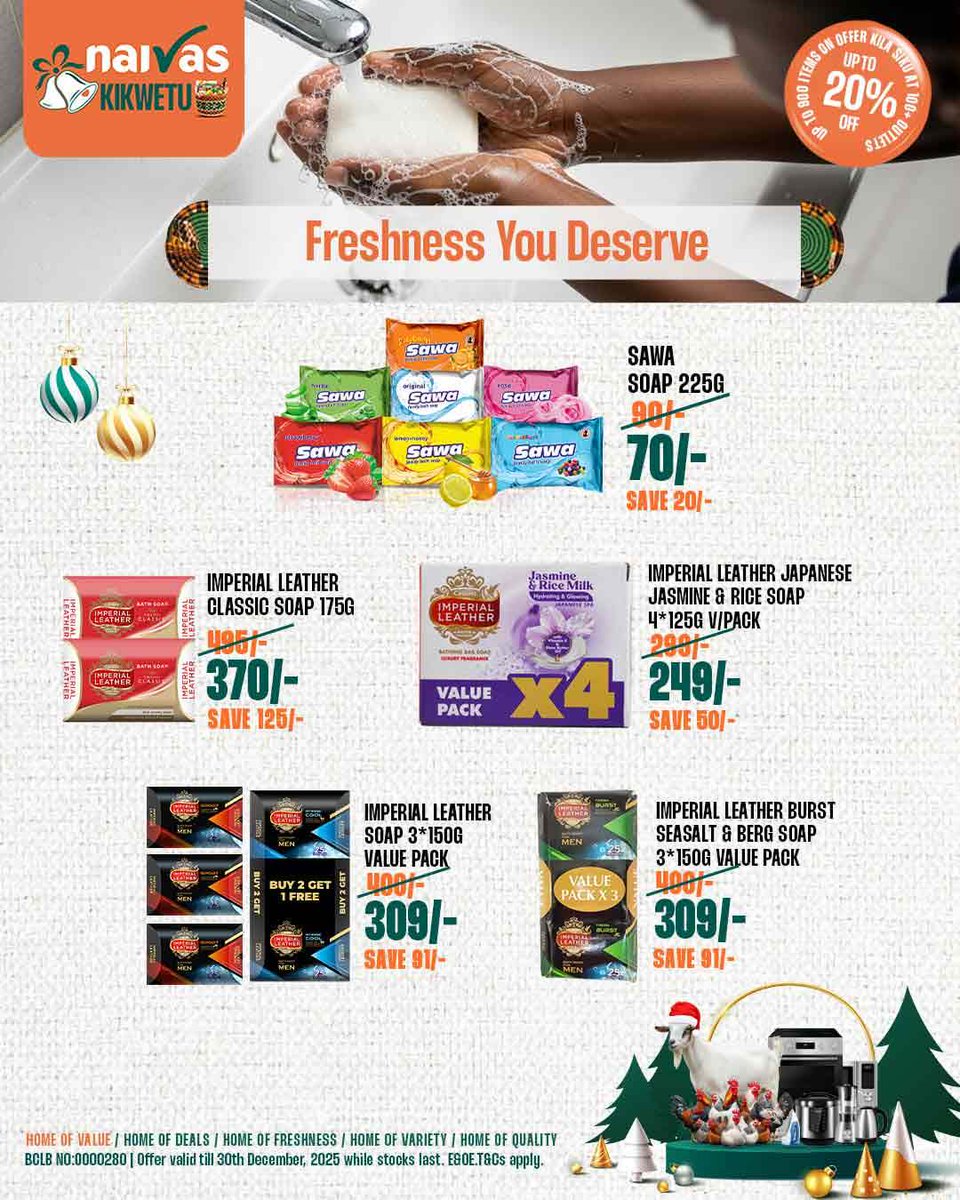 naivas_kenya's tweet image. Nani ako ready kutokelezea hii end-year? 🙋🏾‍♀️

Feel your best with quality personal care items at the Home of Quality today. Stop by your kilocol or click to order online: naivas.online

📌Valid until 30/12/2025

#NaivasAt35 #NaivasKrisiKikwetu #35YearsOfDeals