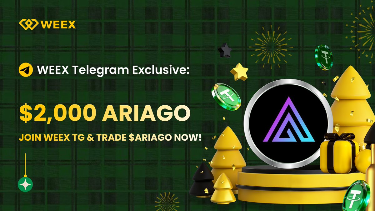 🚀 The $ARIAGO <a href="/AriaonTon/">Ariacoin</a> Trading Rush Is On! 🎄
 Join WEEX TG &amp; Win from a 2,000 USDT Prize Pool 🎁
👑 200 Winners → 10 USDT each!🎅

📌 How to Join:
 1️⃣ Join WEEX TG:bit.ly/3XxGe26 + bit.ly/4izus0L
 2️⃣ Fill the form: forms.gle/9jenYb5ZEGEFUe…

📲 Register On