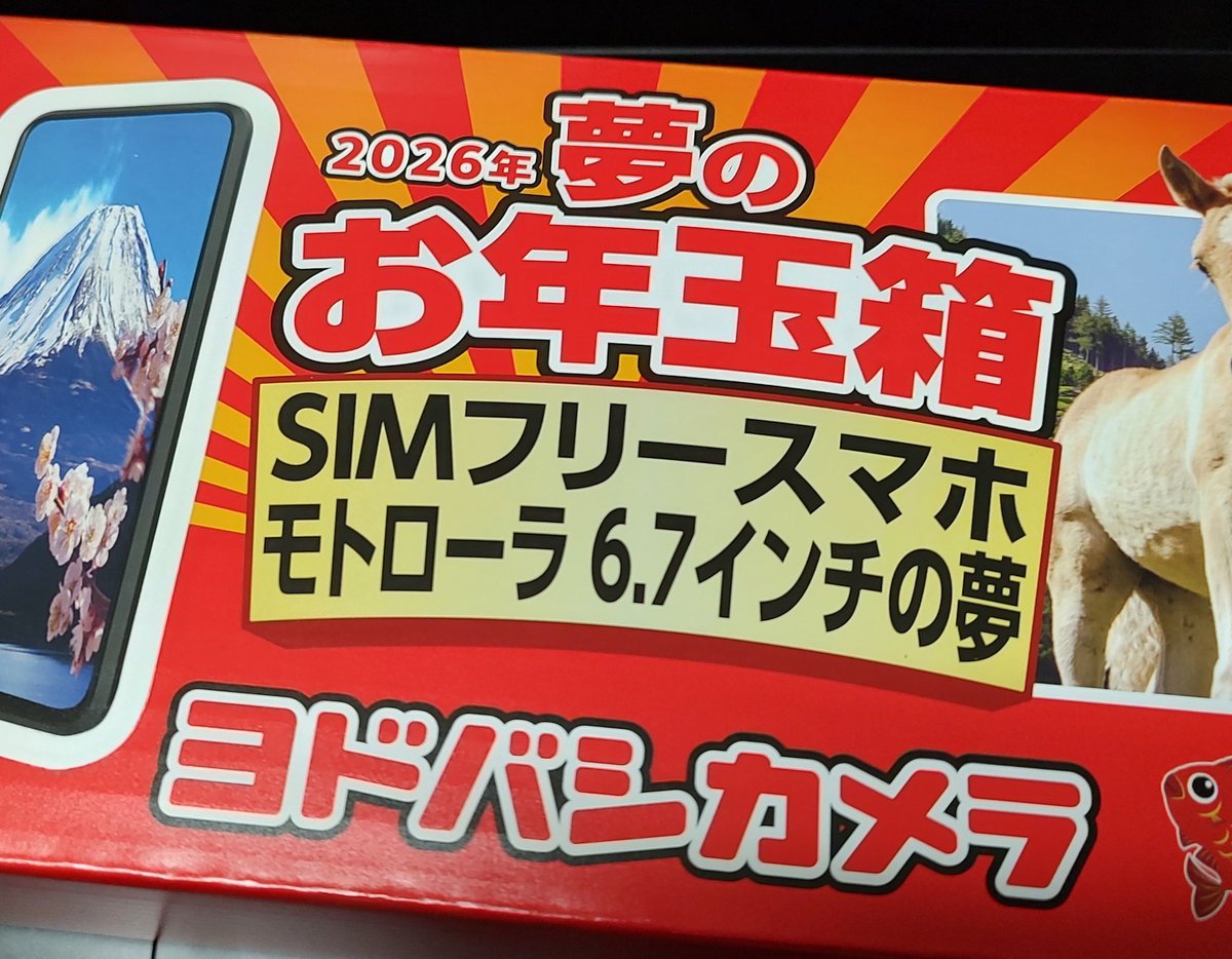 2026年ヨドバシカメラ夢のお年玉箱モトローラ6.7インチの夢はmotorola