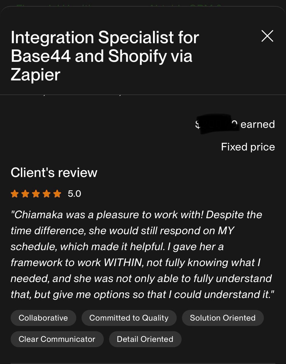 Always committed to delivering excellence!!!

#Integrationspecialist
#Automationspecialist
#Zapierexpert